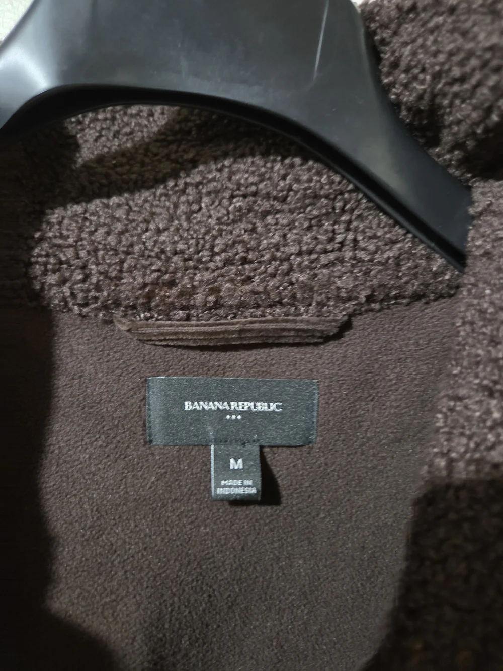 Banana Republic sherpa jacket in deep brown.